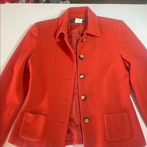 Harvé Benard Wool Cashmere Blend Jacket | Petite 8 | Tailored Orange Coat